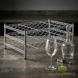 CP Stylish Wine Storage Solution: 24" x 36" 3 Shelf 48-Bottle Chrome Wire Wine Rack with 14" Posts-Chicken Pieces