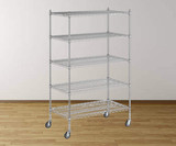 CP 24" x 42" x 70" NSF Chrome Mobile Wire Shelving Starter Kit | Your new storage sidekick that's as versatile as it is sturdy