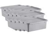 CP 20" x 15" x 7" Gray Polypropylene Bus Tub with Cover (12-Pack) - Efficient Bus and Storage Solution-Chicken Pieces