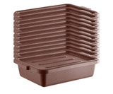 CP 20" x 15" x 5" Brown Polypropylene Bus Tub with Cover (12-Pack) - Efficient Bus and Storage Solution-Chicken Pieces