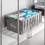 CP 27" x 17" x 12" Gray Chafer / Storage Box (12-Pack) - Versatile Food Storage and Transport Solution-Chicken Pieces