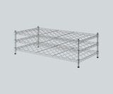 CP Chrome 24" x 48" 3 Shelf 66-Bottle Wire Wine Rack with 14" Posts-Chicken Pieces