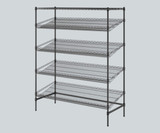 CP Black Epoxy 24" x 60" x 74" 5-Shelf Angled Stationary Merchandising Rack-Chicken Pieces
