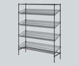 CP Black Epoxy 5-Shelf Angled 18" x 60" x 74" Stationary Merchandising Rack-Chicken Pieces