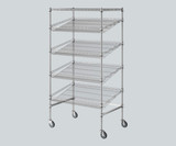 CP Chrome 5-Shelf Angled Mobile Merchandising Rack - 24" x 36" x 70" Versatile Display Solution-Chicken Pieces