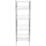 Chicken Pieces CP Chrome 5-Shelf Angled Stationary Merchandising Rack - 18" x 24" x 74" | Stylish and Sturdy Display Solution 