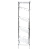 Chicken Pieces CP Chrome 5-Shelf Angled Stationary Merchandising Rack - 18" x 24" x 74" | Stylish and Sturdy Display Solution 