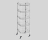 Chicken Pieces CP 24" x 24" x 80" NSF Chrome Mobile 5 Basket Retail Storage Display Stand - Organize and Display Products Effortlessly