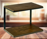 Cal-Mil Heritage 18" x 12" x 14 1/2" 2-Tier Dark Oak Shelf Display - Rustic Vintage Merchandiser