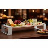 Cal-Mil Blonde 7" x 20" x 3 1/2" Maple Wood Riser | Vertical Space-Saving Display for Appetizers