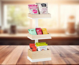 Cal-Mil Blonde 9 1/2" x 7" x 20 1/2" Three Tier Merchandiser | Vertical Display for Fresh Goods