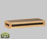 Cal-Mil Camden 20 1/2" x 7" x 4" Black Metal / Oak Wood Reversible Display Riser - Enhance Your Restaurant, Catering, and Bistro Displays