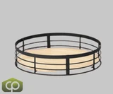 Cal-Mil Madison 12 1/2" x 3" Round Black Metal / Reclaimed Bamboo Reversible Display Riser - Elevate Your Presentation with Elegance