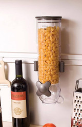 Zevro SmartSpace 4 Liter Single Canister Wall Mount Dry Food Dispenser - Space-Saving Freshness