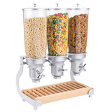  Cal-Mil Turn N Serve Beechwood 5 Liter Triple Canister Cereal Dispenser - Elegance Meets Functionality 