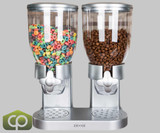 Zevro KCH Silver 4 Liter Double Canister Dry Food Dispenser - Freshness Preserved
