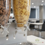 Cal-Mil Turn N Serve Platinum 3.5 Liter Triple Canister Cereal Dispenser - Effortless Cereal Service