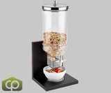 APS Bridge 152.3 oz. Cereal Dispenser with Wood Stand - Durable, Attractive, Freshness Preserving