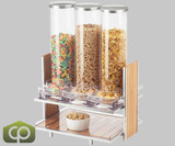Cal-Mil Eco Modern 2.7 Liter Triple Canister Cereal Dispenser - Sustainable Elegance for Breakfast Buffets and Cafeterias