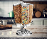 Rosseto EZ-PRO 3.8 Liter, 4 Canister Carousel Food Dispenser - Precise Dispensing Convenience