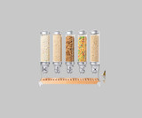 Cal-Mil Turn N Serve Beechwood 5 Liter, 5 Canister Cereal Dispenser - Variety and Efficiency with Natural Charm