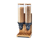 Cal-Mil Madera 4.5 Liter Double Canister Cereal Dispenser - Rustic Elegance Meets Effortless Service