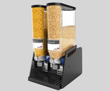 Rosseto Pro-Bulk Safe T Serv 3.5 Gallon Double Automatic Dry Food Dispenser with Black Acrylic Stand 120V