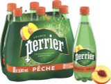 NESTLE CANADA INC Perrier Carbonated Natural Spring Sparkling Water, Peach, 500mL Plastic Bottle (24/CASE) 