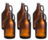 Libbey 6-Case of 64 oz. Amber Growlers for Craft Beer Preservation-Chicken Pieces