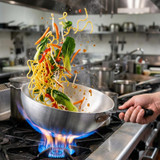 Emperor's 11" Aluminum Stir professional cooking Fry Pan (6/CASE)-Chicken Pieces