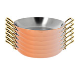 de Buyer InoCuivre Service 9 3/8" Dual Handles Copper Fry Pan(6/CASE)-Chicken Pieces