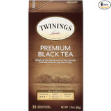 Twinings Premium Exquisite Black Tea Bags - 25-Count Box(6/CASE)-Chicken Pieces