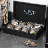 Steep by Bigelow 8 Compartment Black Tea Chest with Assorted Teas-Chicken Pieces