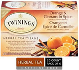 Twinings Orange & Cinnamon Spice Herbal Tea- 20-Box(6/CASE)-Chicken Pieces