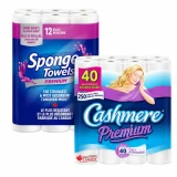 SpongeTowels Premium & Cashmere Premium Mix Case Variety Pack - 2-Ply, 12 Rolls x 106 Sheets-Chicken Pieces