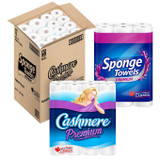 SpongeTowels Premium & Cashmere Premium Mix Case Variety Pack - 2-Ply, 12 Rolls x 106 Sheets-Chicken Pieces
