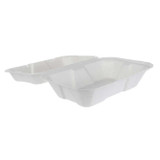 iEco Hinged Bagasse Containers - 6" x 9", 100-Pack, Eco-Friendly Microwavable Containers-Chicken Pieces