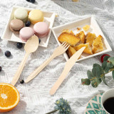 GO4GREEN Assorted Birch Wood Cutlery - 400-Pack, Compostable Utensils-Chicken Pieces
