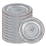 Carlisle Mingle 9" Smoke Round Melamine Salad Plate - 12/Case. CHICKEN PIECES.