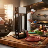 Weston 30 lb. Two-Speed Vertical Stainless Steel Sausage Stuffer-Chicken Pieces