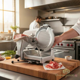 Estella 12" Manual Heavy-Duty Meat Slicer - 1/2 hp-Chicken Pieces