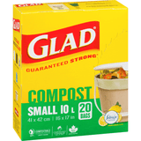 GLAD Small Compost Bags 10 Litres, 20 Bags(8/Case)-Chicken Pieces