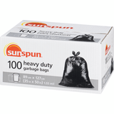 SUNSPUN Heavy Duty Large Garbage Bags - 100 Bags(8/Case)-Chicken Pieces