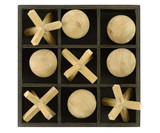Kalalou Wooden Rustic Entertainment and Decor Tic-Tac-Toe Set-Chicken Pieces