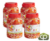 Bossen Assorted Rainbow Jelly Topping 8.38 lb. (3.8 kg) - 4/Case | Sweet Sugar-Chicken Pieces