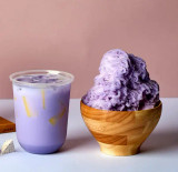 Bossen 2.2 lb. (1 kg) Bubble Tea Taro Snow Ice Powder Mix - Creamy and Nutty Desserts(10/Case)-Chicken Pieces