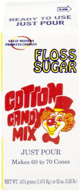 Great Western 6/Case 1/2 Gallon Carton Green Lime Cotton Candy Floss Sugar-Chicken Pieces