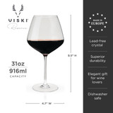 Reserve Inez Crystal Burgundy Glasses by Viski (set of 4)