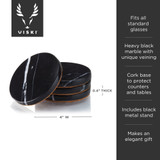 Black Marble Coaster Set by Viski