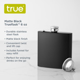 TrueFlask: 6 oz Matte Black Flask by True